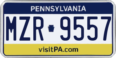 PA license plate MZR9557