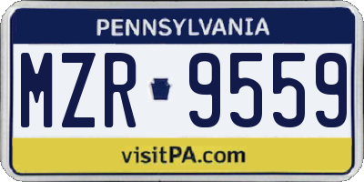 PA license plate MZR9559