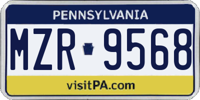 PA license plate MZR9568