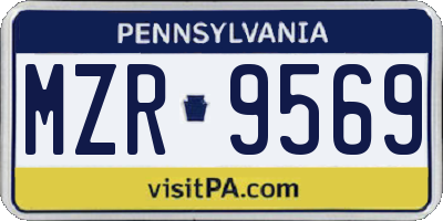 PA license plate MZR9569