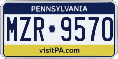 PA license plate MZR9570