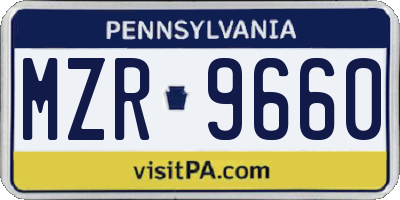 PA license plate MZR9660