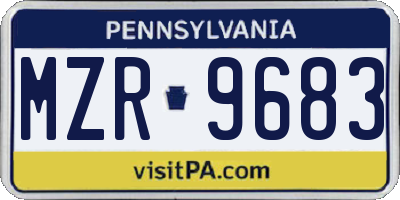 PA license plate MZR9683
