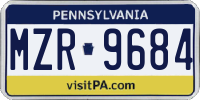 PA license plate MZR9684