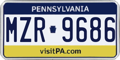 PA license plate MZR9686