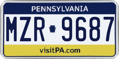 PA license plate MZR9687