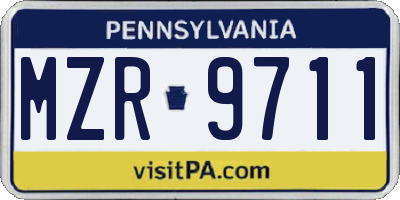 PA license plate MZR9711