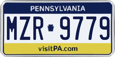 PA license plate MZR9779