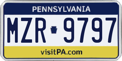 PA license plate MZR9797