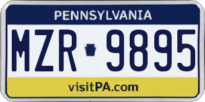 PA license plate MZR9895