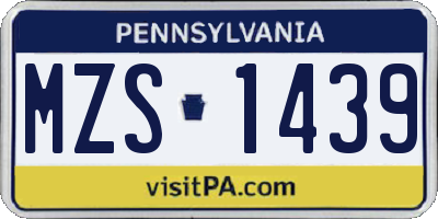 PA license plate MZS1439