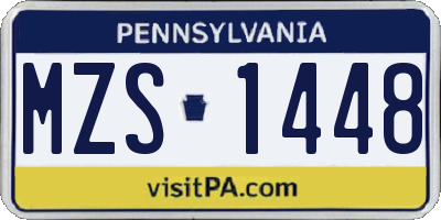 PA license plate MZS1448