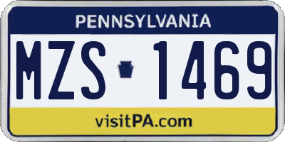 PA license plate MZS1469