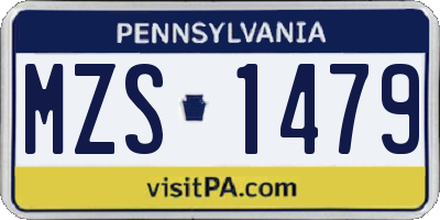 PA license plate MZS1479