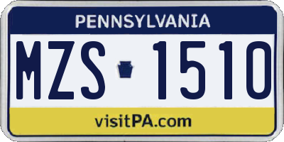 PA license plate MZS1510