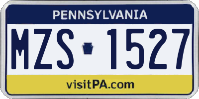 PA license plate MZS1527