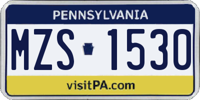 PA license plate MZS1530
