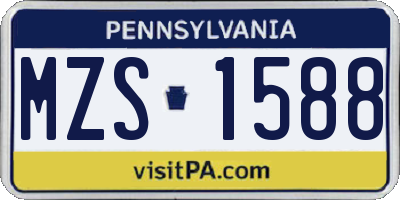 PA license plate MZS1588