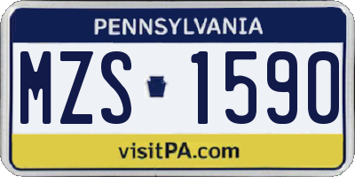 PA license plate MZS1590