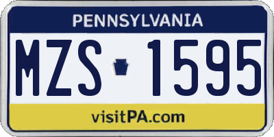 PA license plate MZS1595