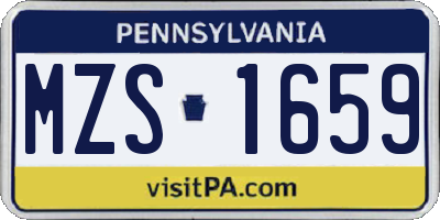 PA license plate MZS1659