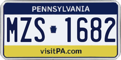 PA license plate MZS1682
