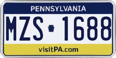 PA license plate MZS1688