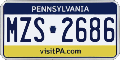 PA license plate MZS2686
