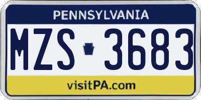 PA license plate MZS3683