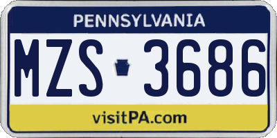 PA license plate MZS3686
