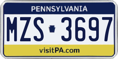 PA license plate MZS3697