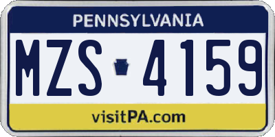 PA license plate MZS4159