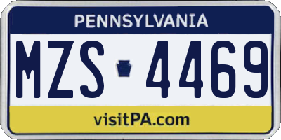 PA license plate MZS4469