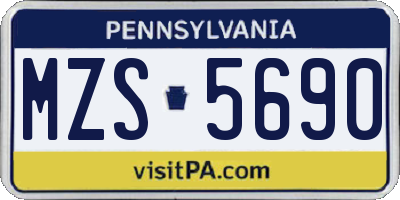 PA license plate MZS5690