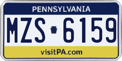 PA license plate MZS6159