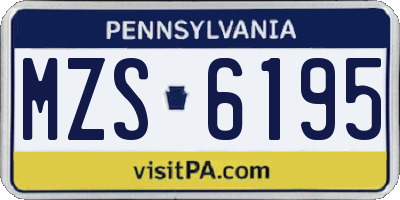 PA license plate MZS6195