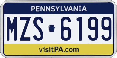 PA license plate MZS6199