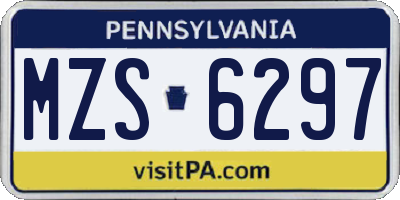 PA license plate MZS6297