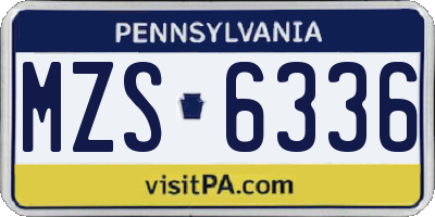 PA license plate MZS6336
