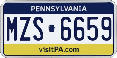 PA license plate MZS6659