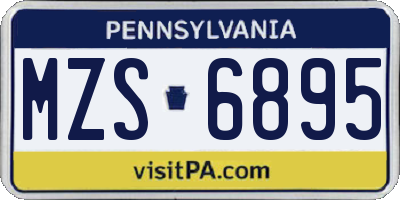 PA license plate MZS6895
