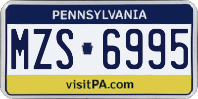 PA license plate MZS6995