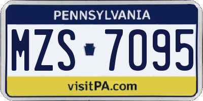 PA license plate MZS7095