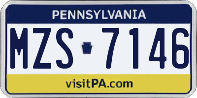 PA license plate MZS7146