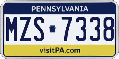 PA license plate MZS7338