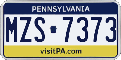 PA license plate MZS7373