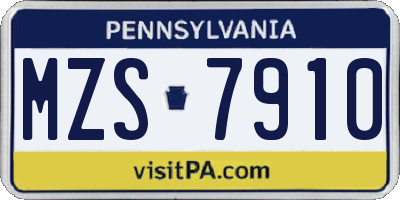 PA license plate MZS7910