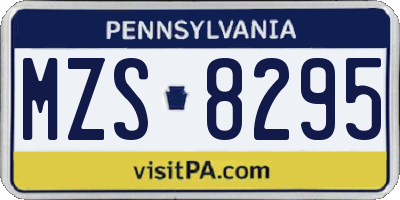 PA license plate MZS8295