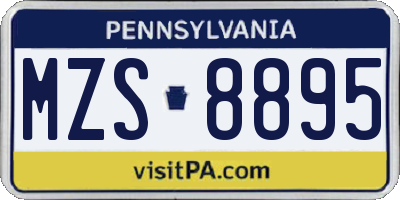 PA license plate MZS8895