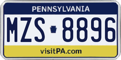 PA license plate MZS8896